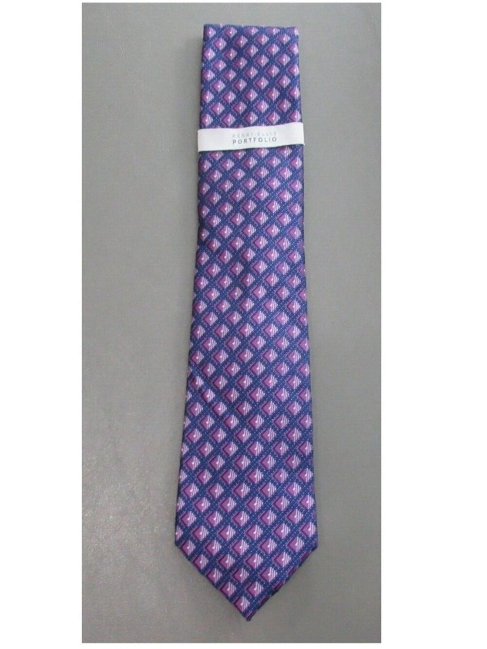 Perry Ellis Men's 3'' 100% Polyester Neck Tie, Purple Geometric, One Size, NWT